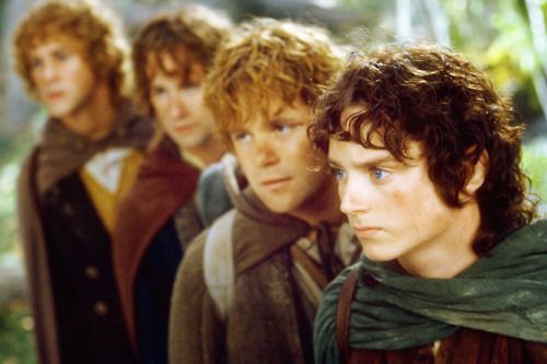 Frodo leads his friends to Mordor in Lord of the Rings